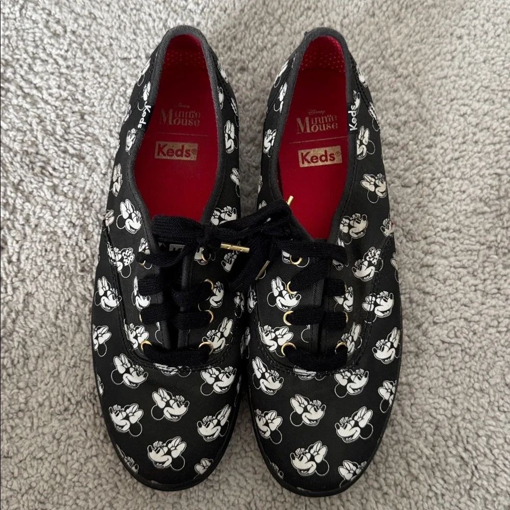 Keds Disney Minnie Mouse Black and White Sneakers - Size 7.5 - Picture 3 of 6